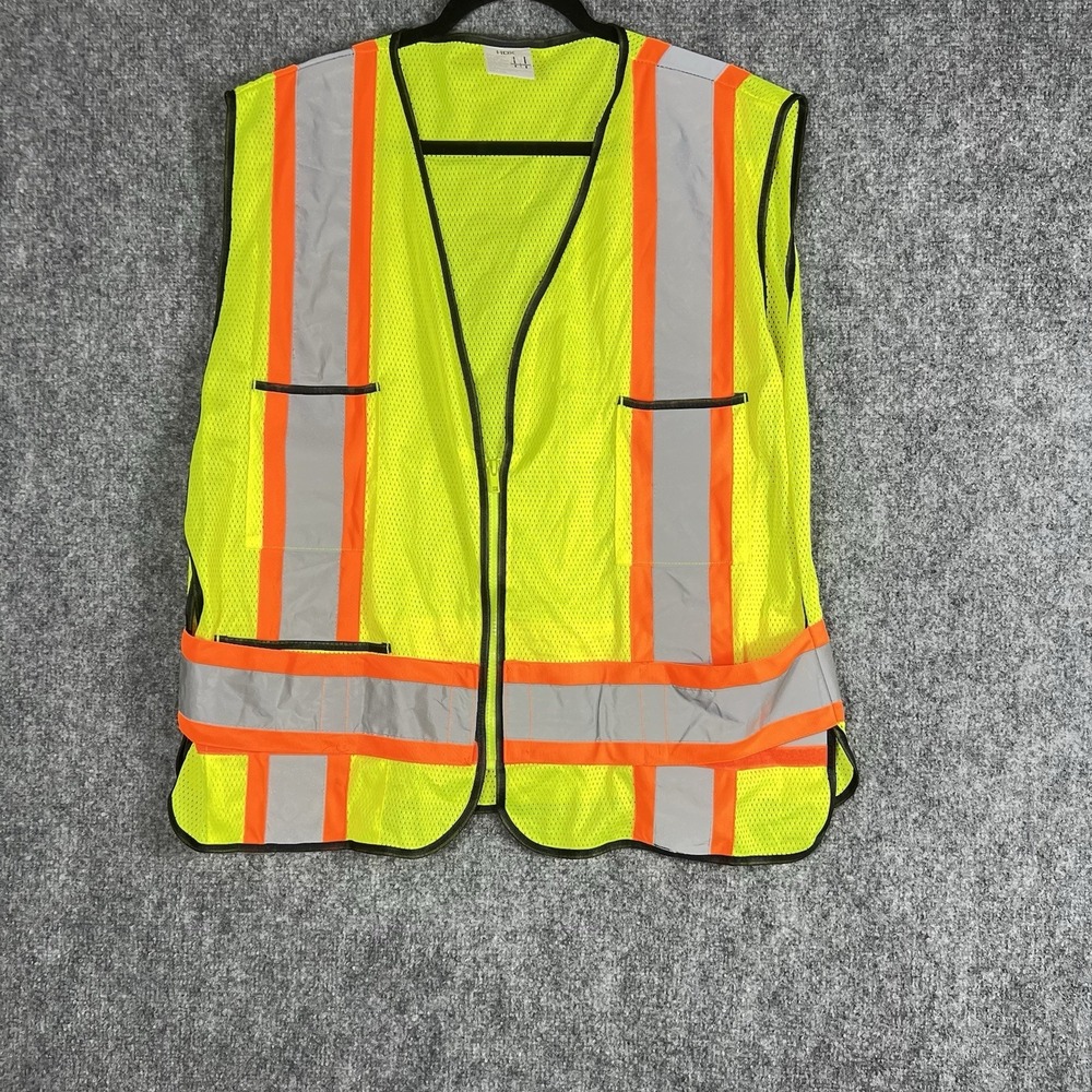 HDX ANSI Class 2 Safety Vest Hi Vis Reflective Mesh Zip Front‎ One Size Yellow